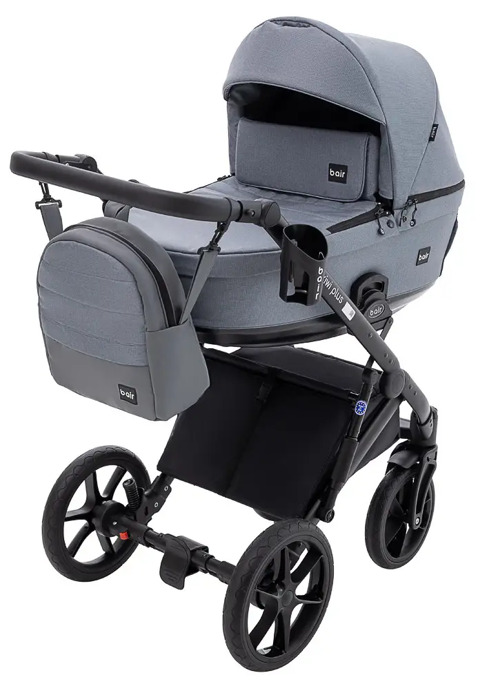Коляска 2 в 1 Bair Kiwi Plus ECO Soft BKP-218 серый